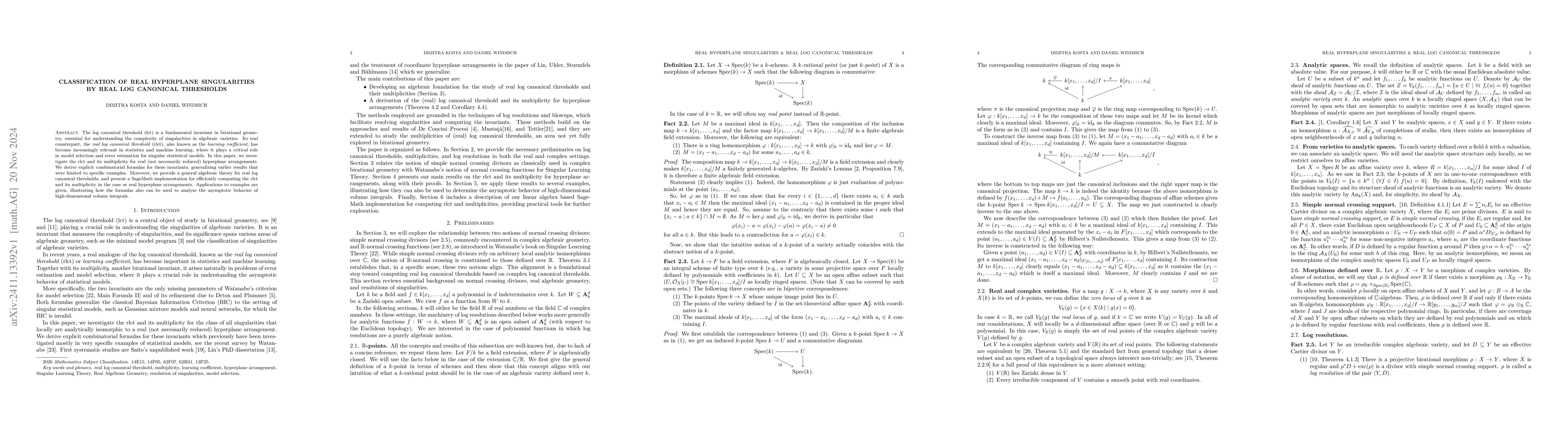 Thumbnail for Classification of real hyperplane singularities by real log canonical
  thresholds