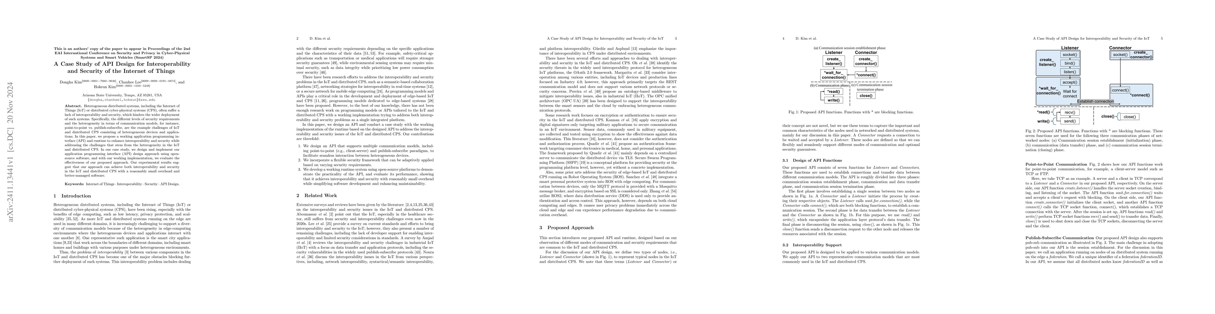 Thumbnail for A Case Study of API Design for Interoperability and Security of the
  Internet of Things