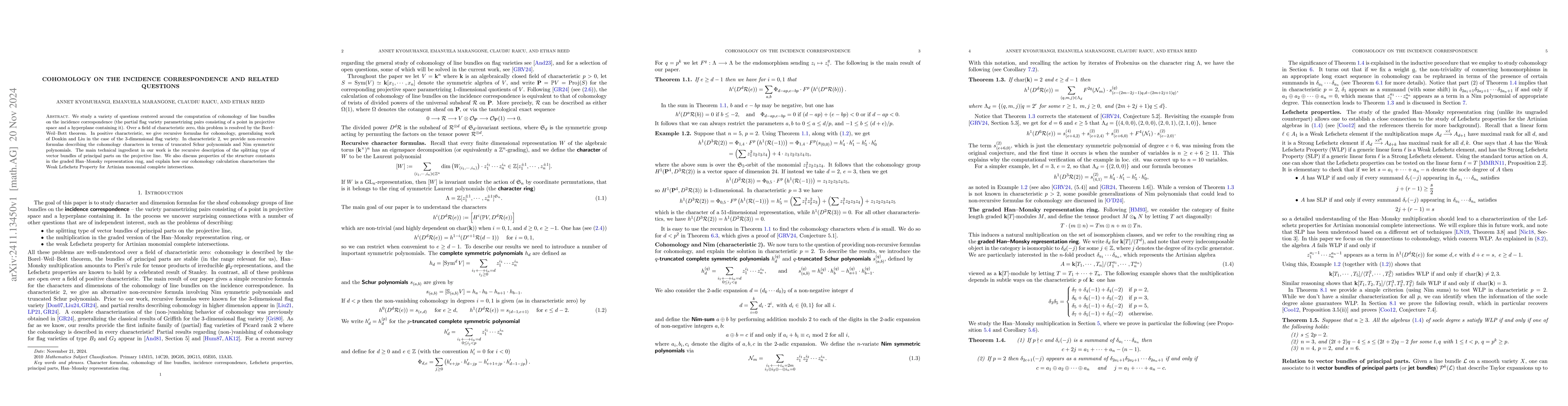 Thumbnail for Cohomology on the incidence correspondence and related questions