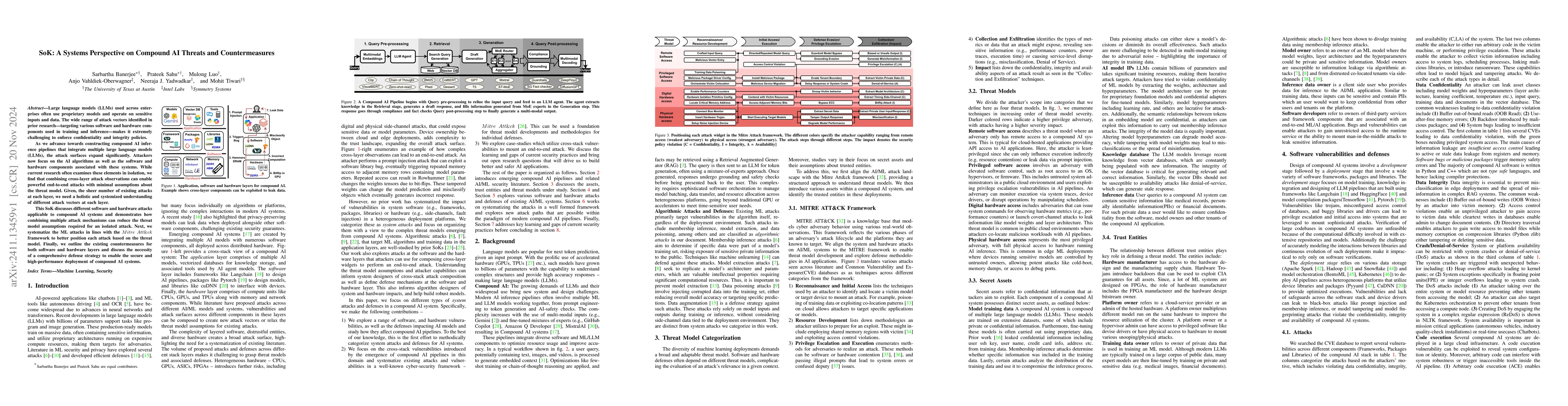 Thumbnail for SoK: A Systems Perspective on Compound AI Threats and Countermeasures