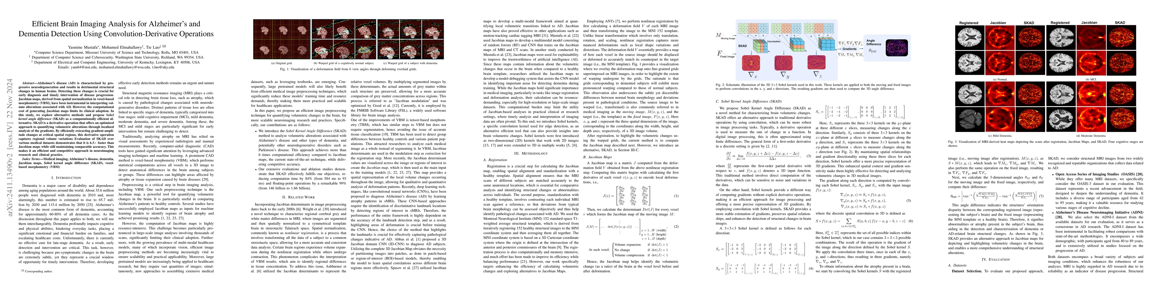 Thumbnail for Efficient Brain Imaging Analysis for Alzheimer's and Dementia Detection
  Using Convolution-Derivative Operations