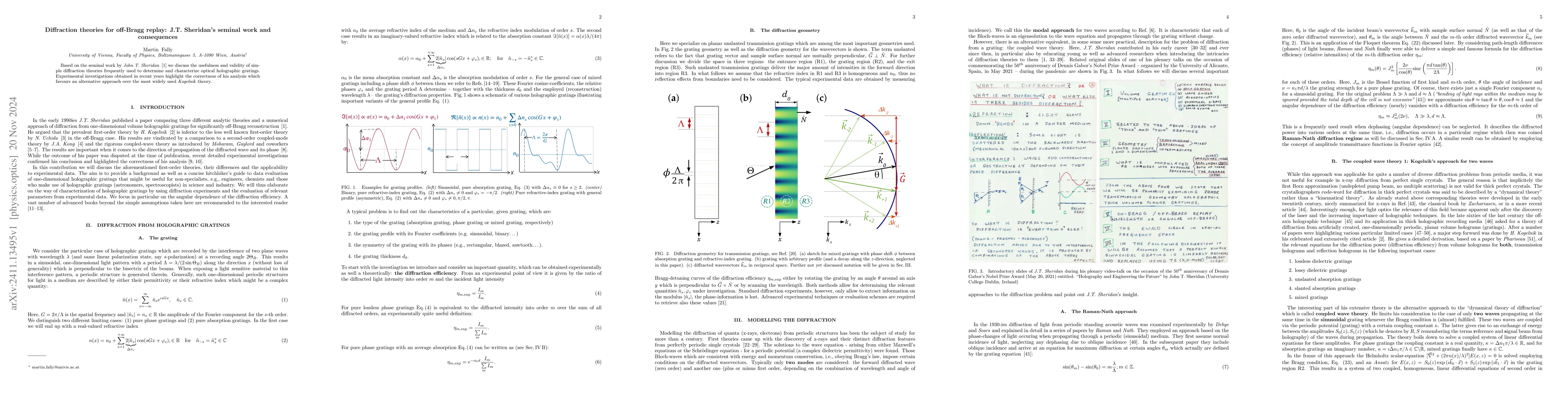 Thumbnail for Diffraction theories for off-Bragg replay: J.T. Sheridan's seminal work
  and consequences