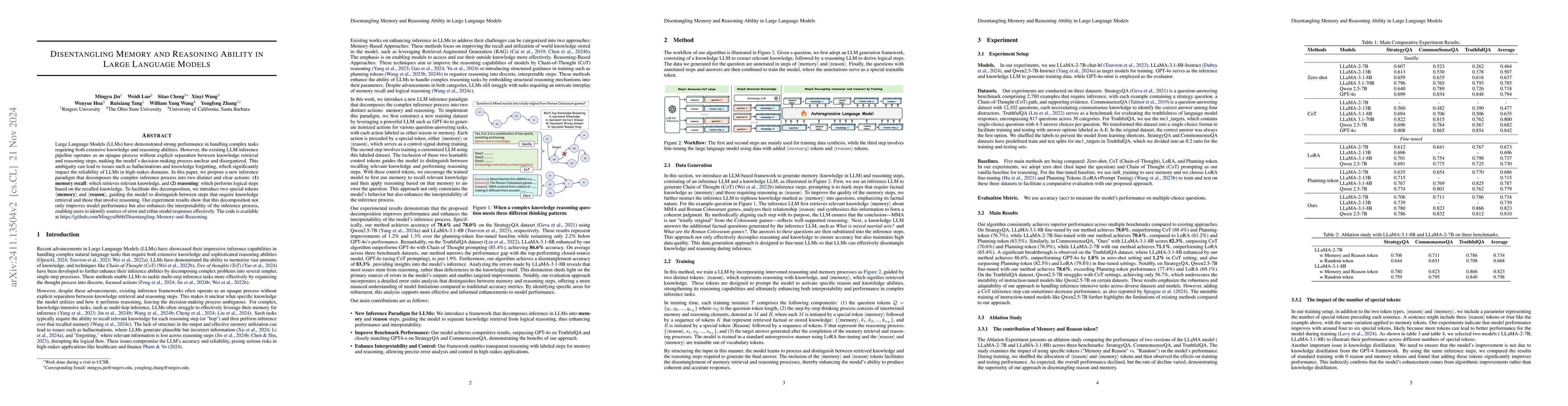 Thumbnail for Disentangling Memory and Reasoning Ability in Large Language Models