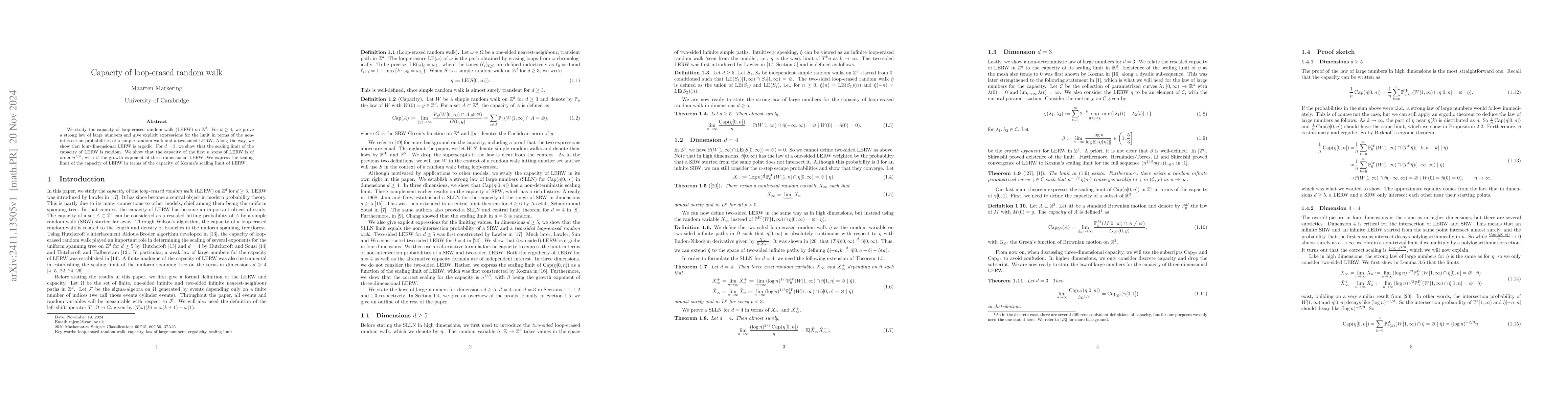 Thumbnail for Capacity of loop-erased random walk