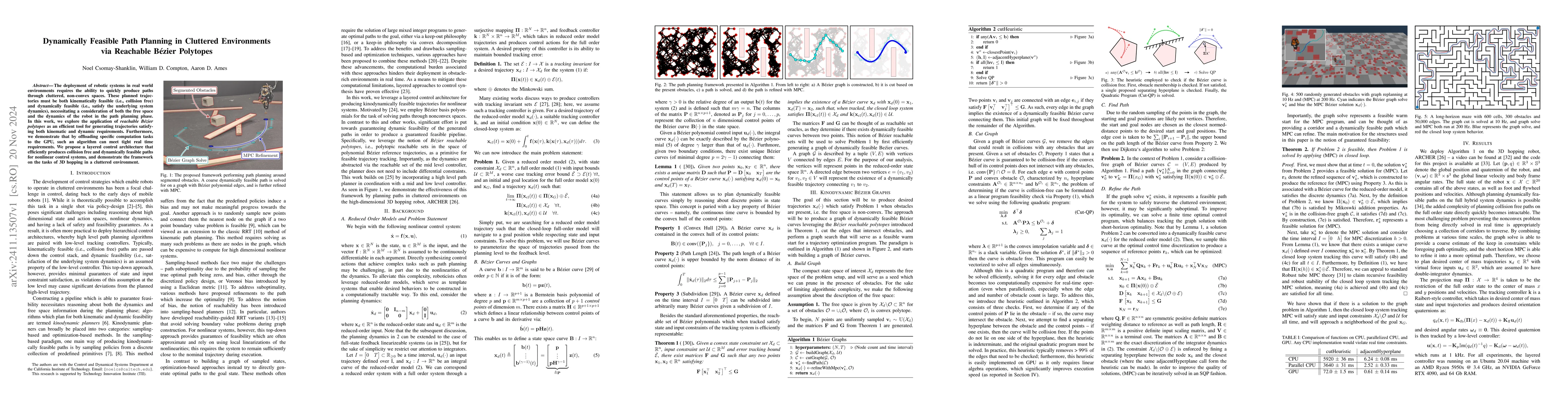 Thumbnail for Dynamically Feasible Path Planning in Cluttered Environments via
  Reachable Bezier Polytopes