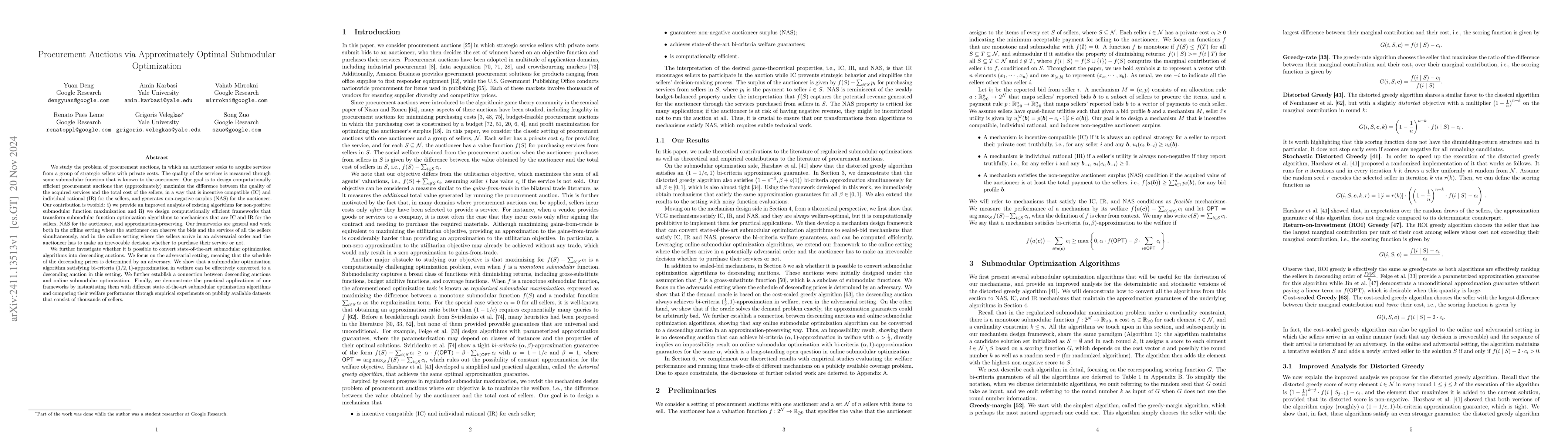 Thumbnail for Procurement Auctions via Approximately Optimal Submodular Optimization