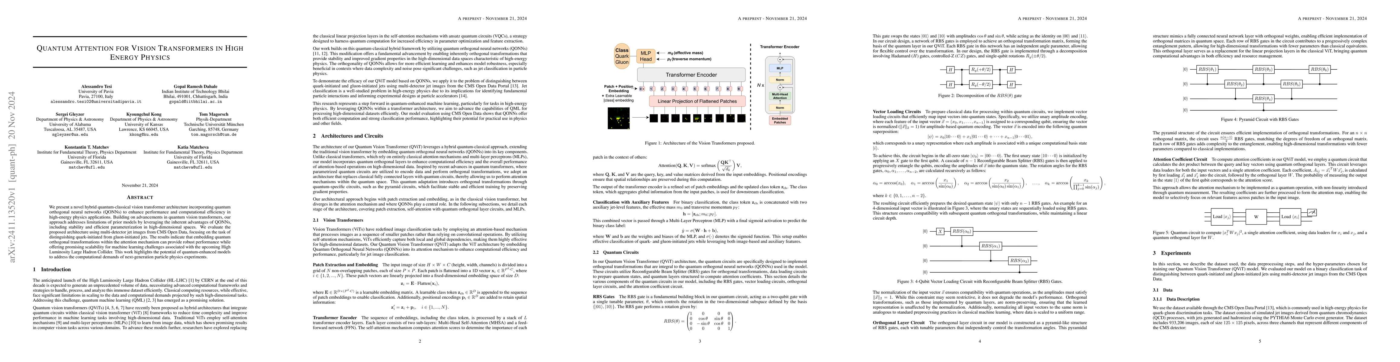 Thumbnail for Quantum Attention for Vision Transformers in High Energy Physics