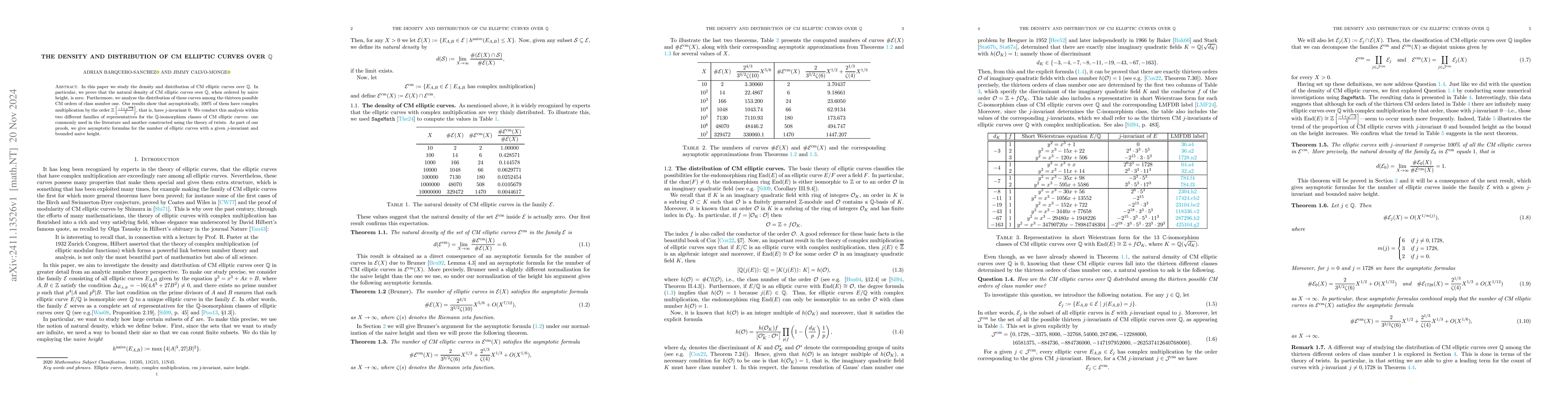 Thumbnail for The density and distribution of CM elliptic curves over $\mathbb{Q}$