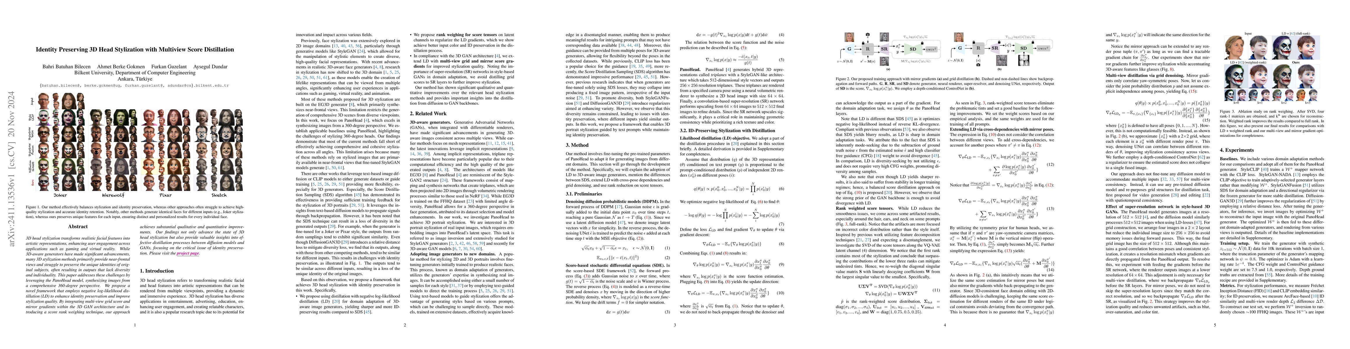 Thumbnail for Identity Preserving 3D Head Stylization with Multiview Score
  Distillation