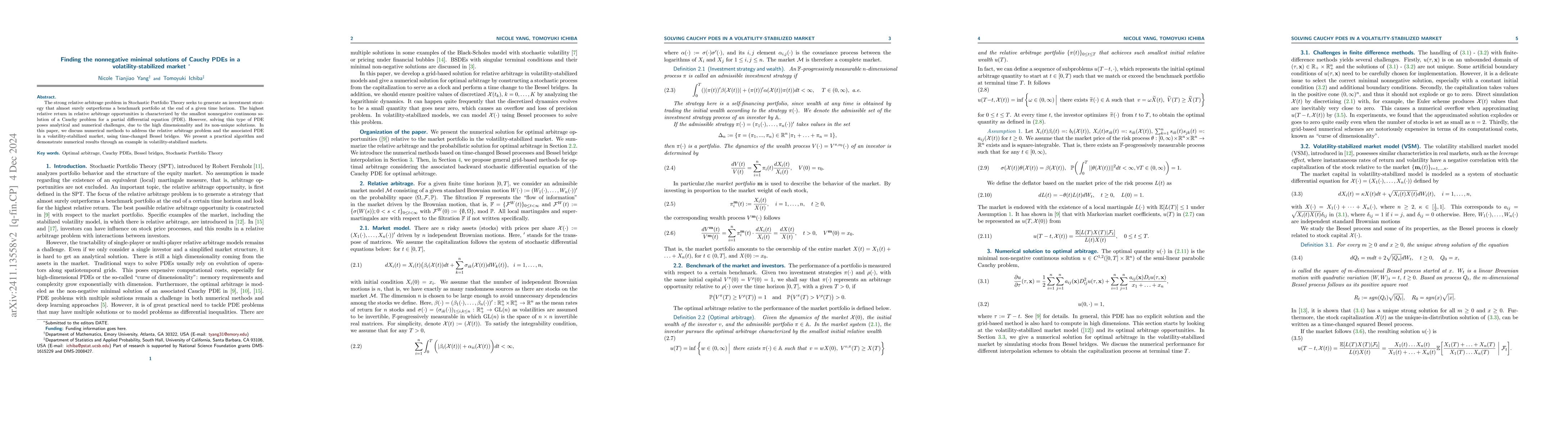 Thumbnail for Finding the nonnegative minimal solutions of Cauchy PDEs in a
  volatility-stabilized market