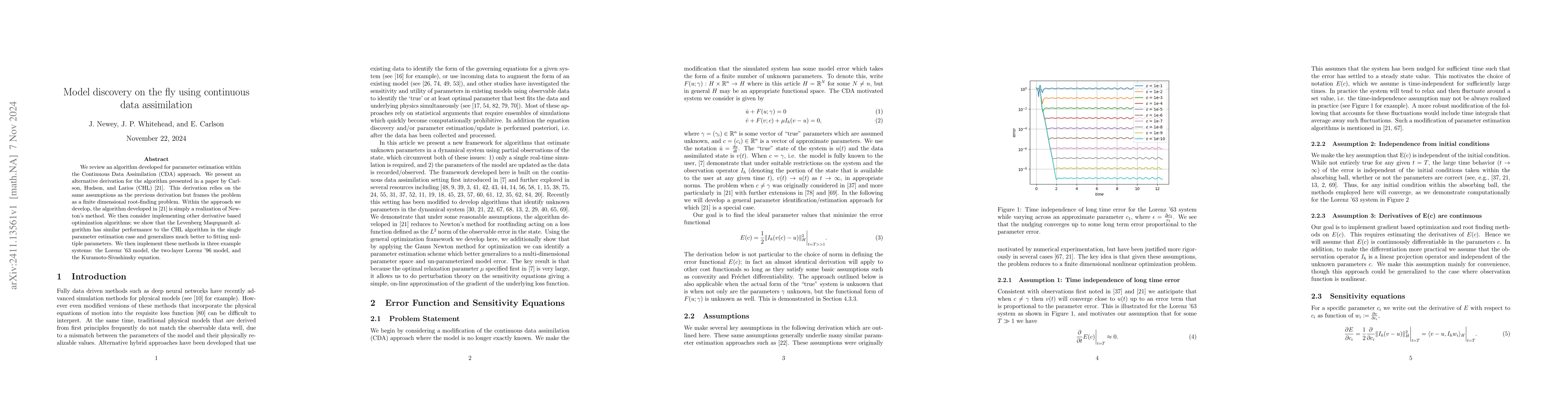 Thumbnail for Model discovery on the fly using continuous data assimilation