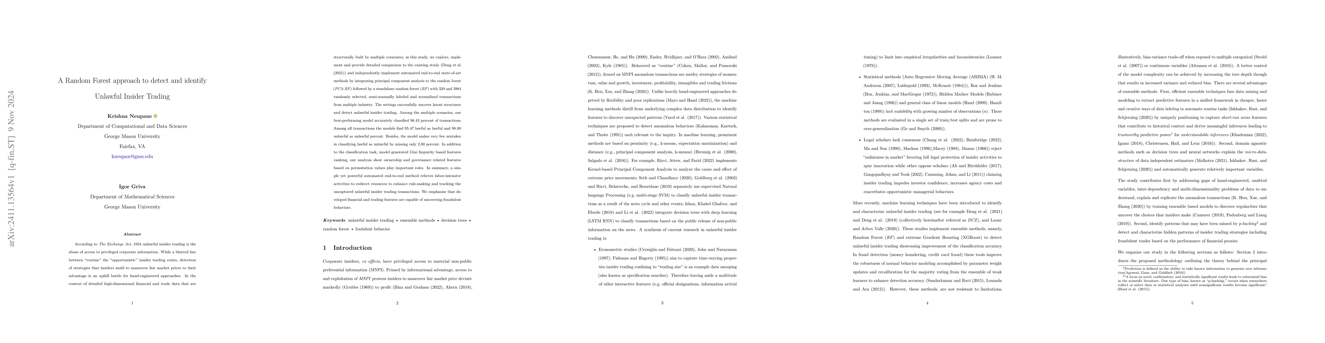 Thumbnail for A Random Forest approach to detect and identify Unlawful Insider Trading