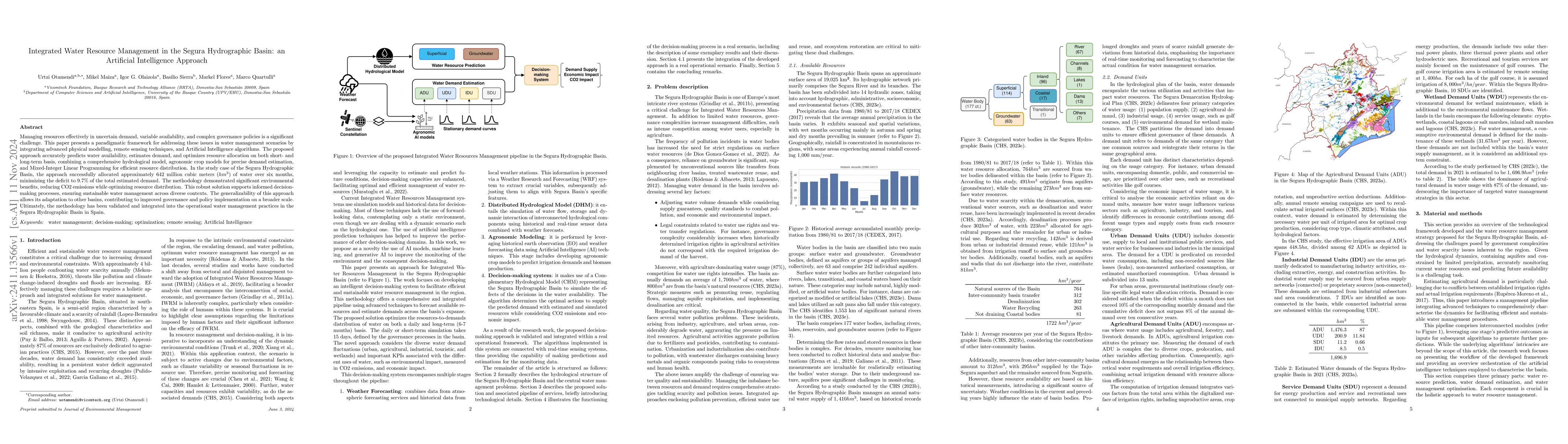Thumbnail for Integrated Water Resource Management in the Segura Hydrographic Basin:
  An Artificial Intelligence Approach