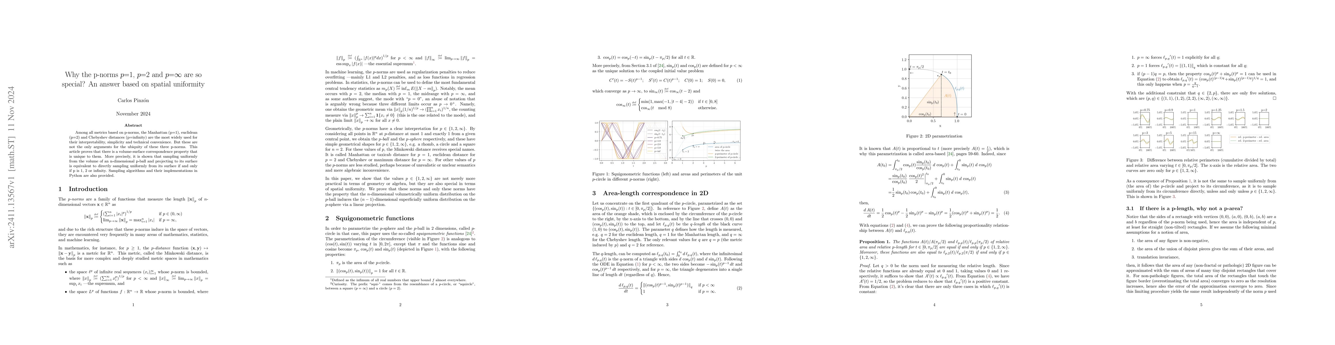 Thumbnail for Why the p-norms $p{=}1$, $p{=}2$ and $p{=}\infty$ are so special? An
  answer based on spatial uniformity