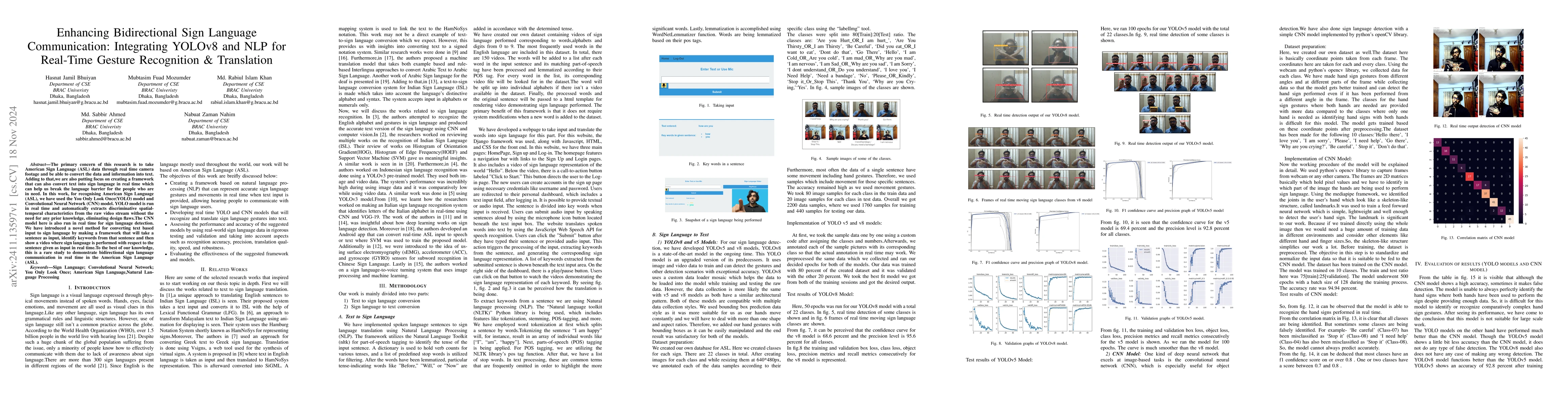 Thumbnail for Enhancing Bidirectional Sign Language Communication: Integrating YOLOv8
  and NLP for Real-Time Gesture Recognition & Translation