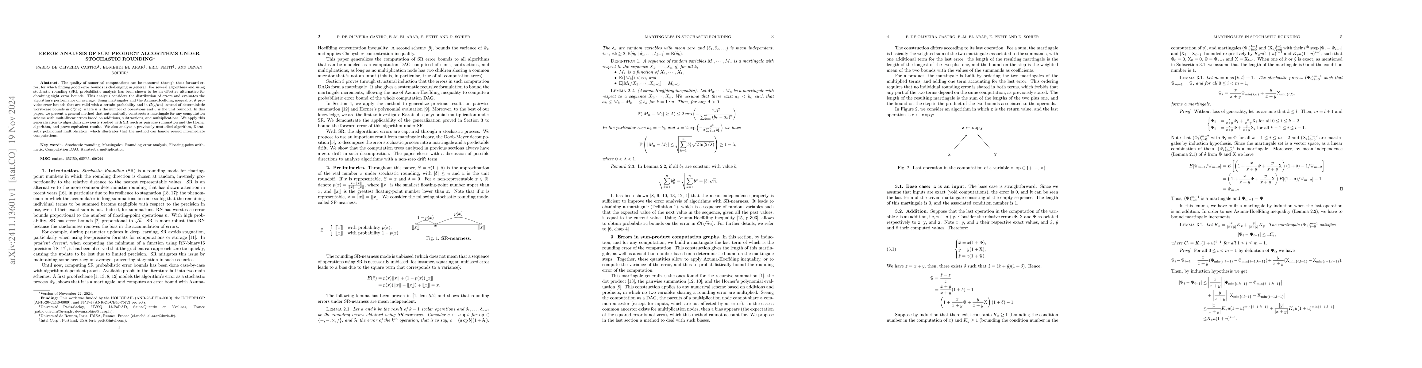 Thumbnail for Error Analysis of Sum-Product Algorithms under Stochastic Rounding