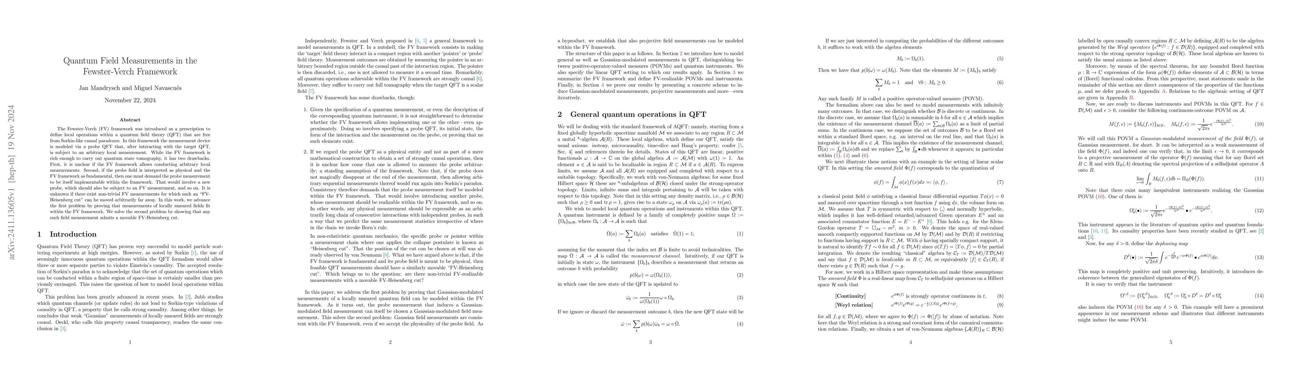 Thumbnail for Quantum Field Measurements in the Fewster-Verch Framework