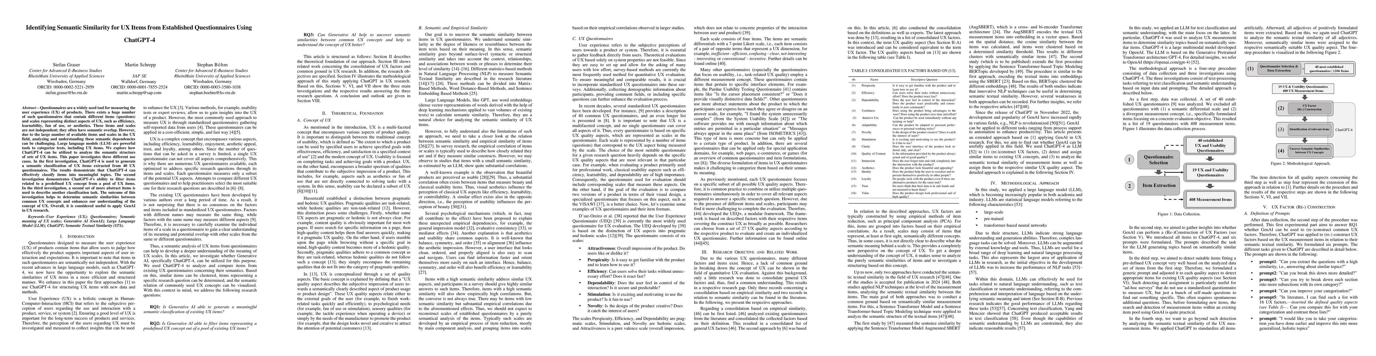 Thumbnail for Identifying Semantic Similarity for UX Items from Established
  Questionnaires Using ChatGPT-4