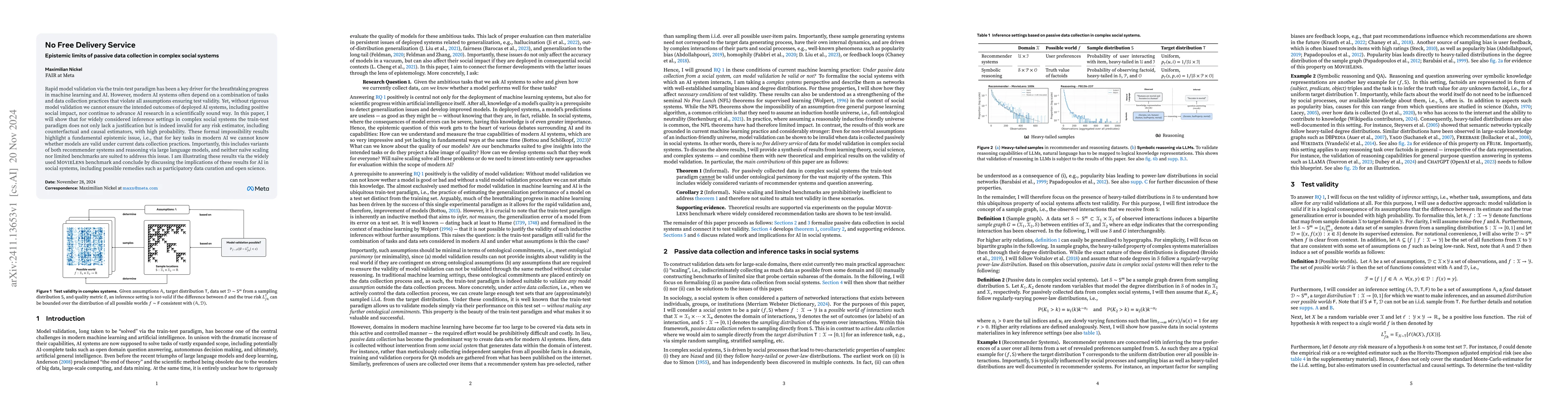 Thumbnail for No Free Delivery Service: Epistemic limits of passive data collection in
  complex social systems