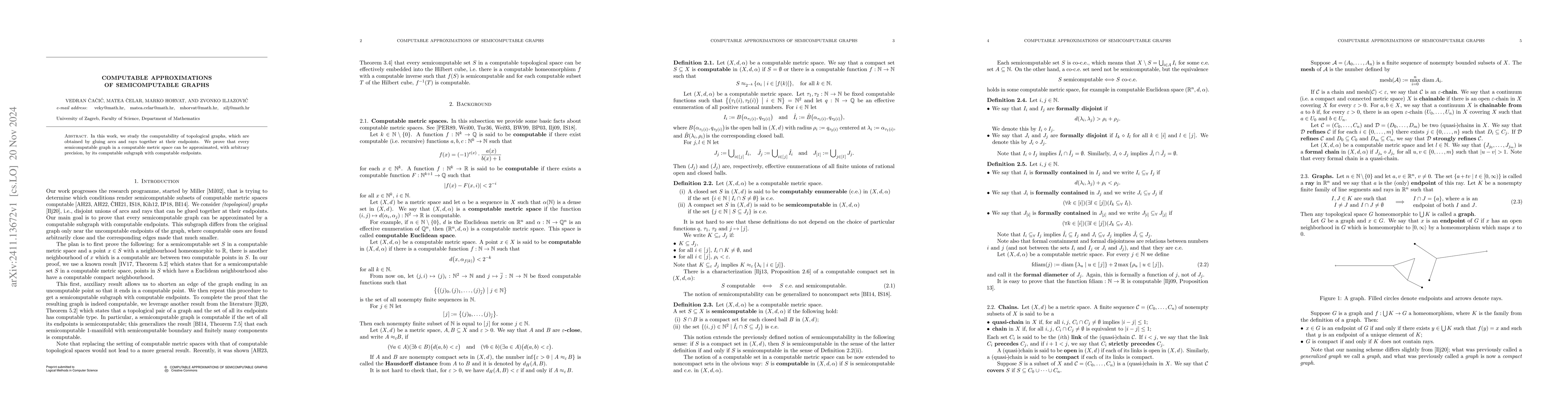 Thumbnail for Computable Approximations of Semicomputable Graphs