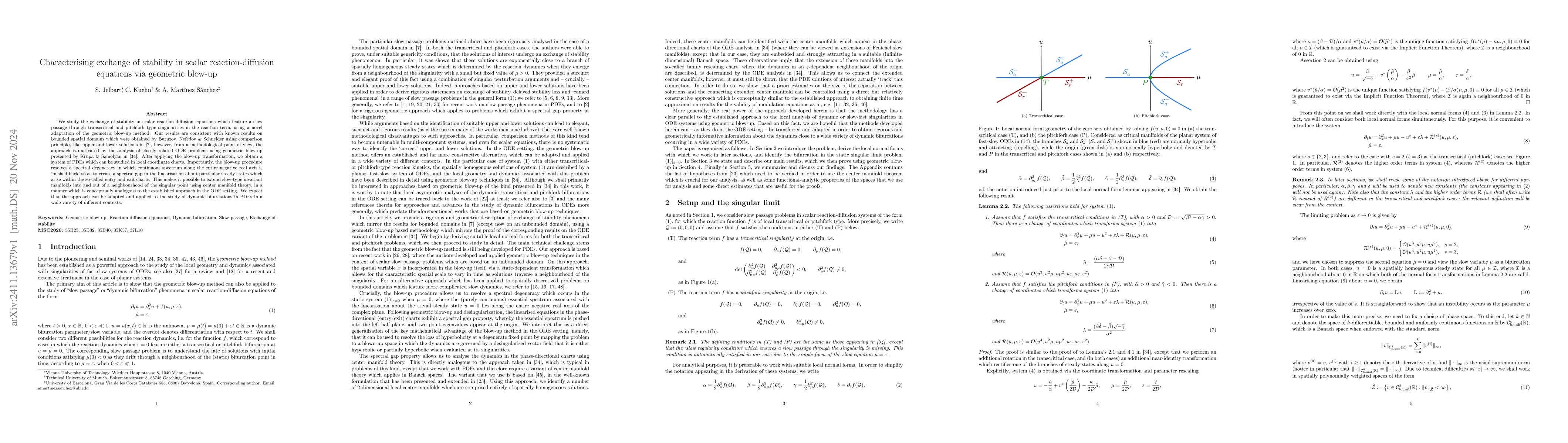Thumbnail for Characterising exchange of stability in scalar reaction-diffusion
  equations via geometric blow-up