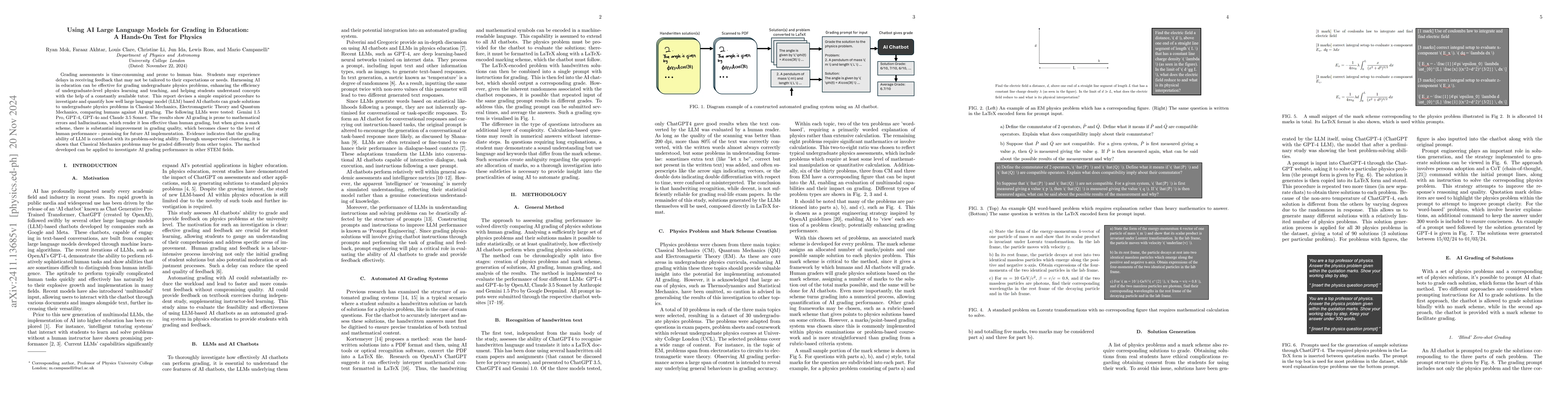 Thumbnail for Using AI Large Language Models for Grading in Education: A Hands-On Test
  for Physics