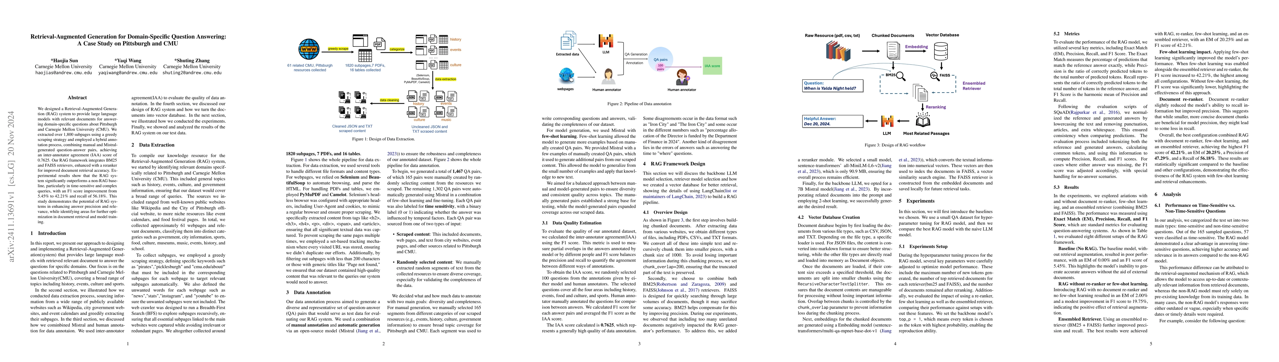 Thumbnail for Retrieval-Augmented Generation for Domain-Specific Question Answering: A
  Case Study on Pittsburgh and CMU