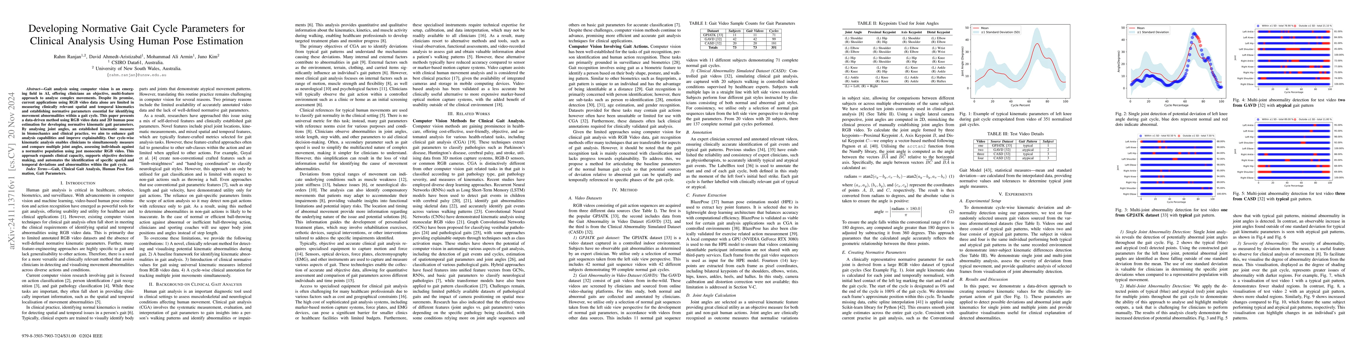 Thumbnail for Developing Normative Gait Cycle Parameters for Clinical Analysis Using
  Human Pose Estimation