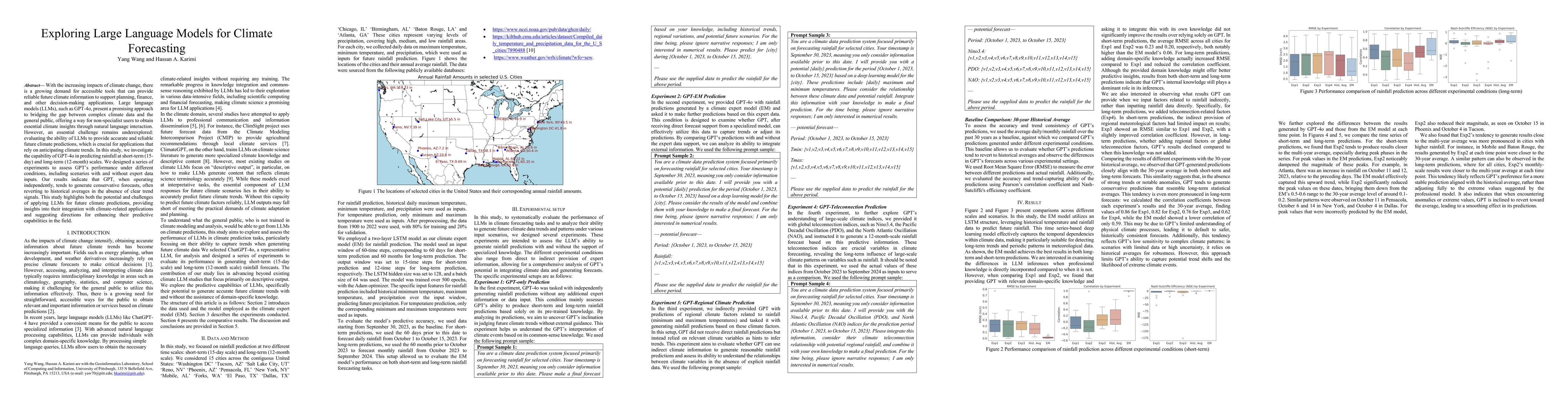 Thumbnail for Exploring Large Language Models for Climate Forecasting