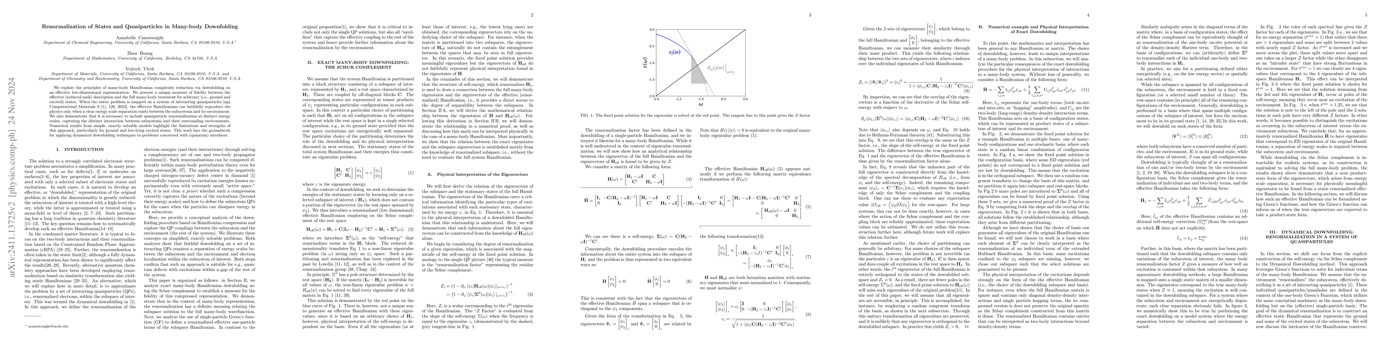 Thumbnail for Renormalization of States and Quasiparticles in Many-body Downfolding