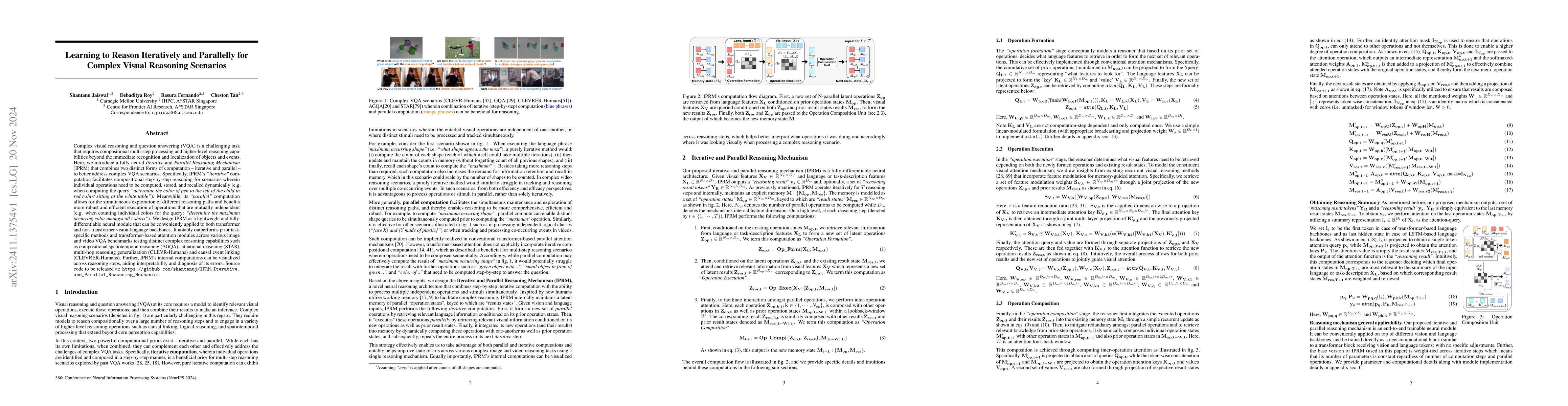 Thumbnail for Learning to Reason Iteratively and Parallelly for Complex Visual
  Reasoning Scenarios