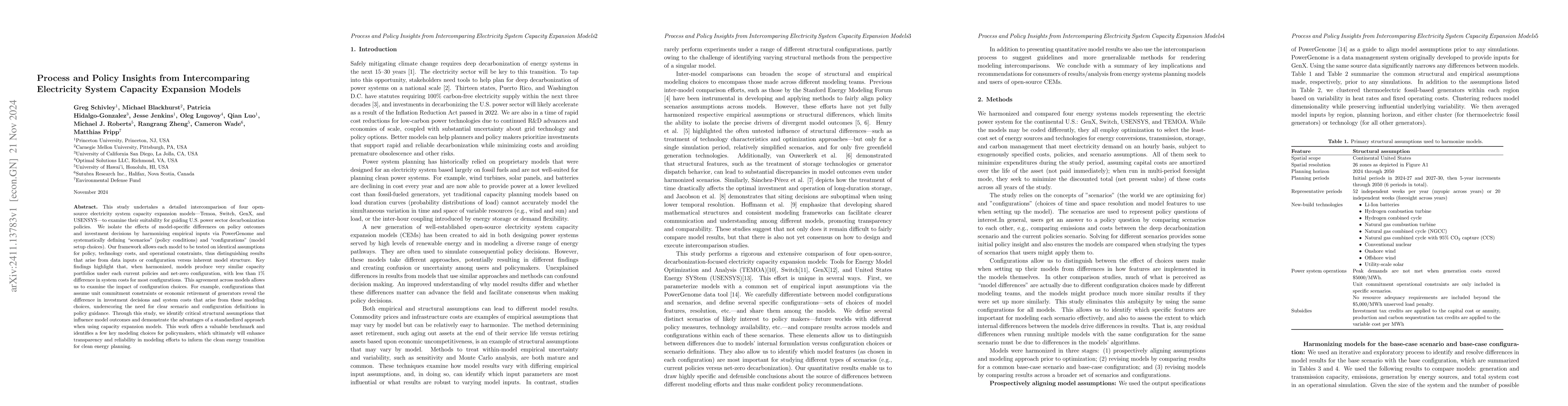Thumbnail for Process and Policy Insights from Intercomparing Electricity System
  Capacity Expansion Models
