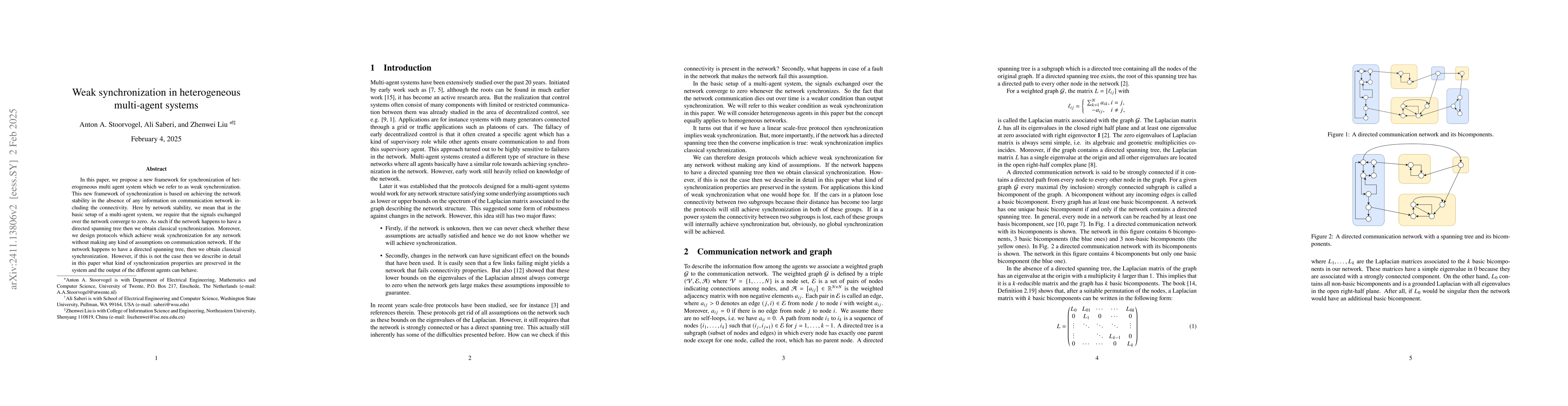 Thumbnail for Weak synchronization in heterogeneous multi-agent systems