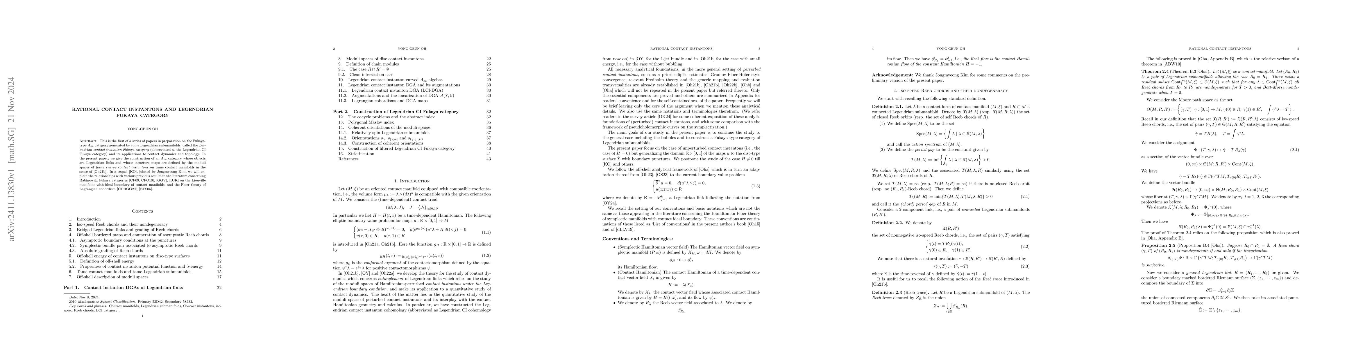 Thumbnail for Rational contact instantons and Legendrian Fukaya category