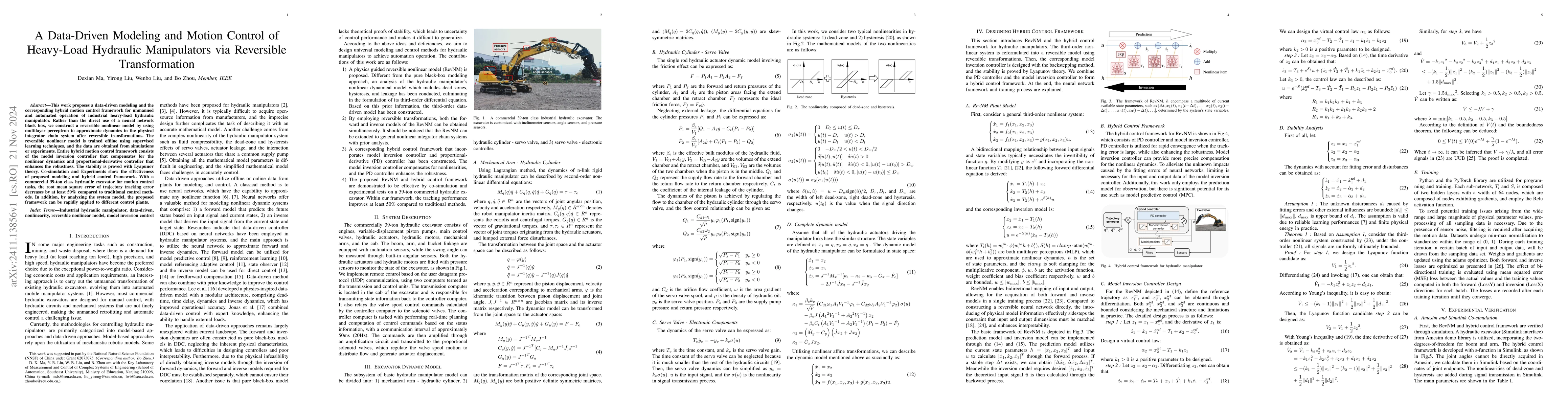 Thumbnail for A Data-Driven Modeling and Motion Control of Heavy-Load Hydraulic
  Manipulators via Reversible Transformation