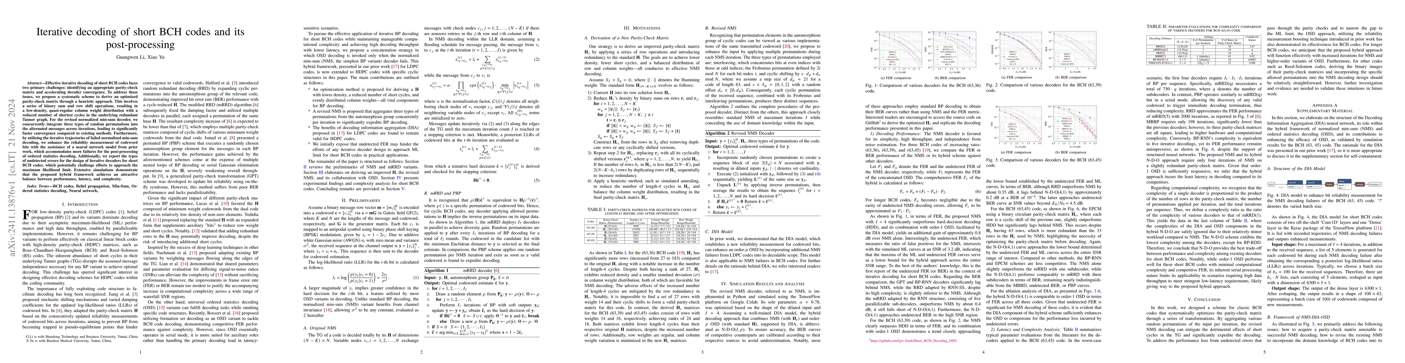 Thumbnail for Iterative decoding of short BCH codes and its post-processing