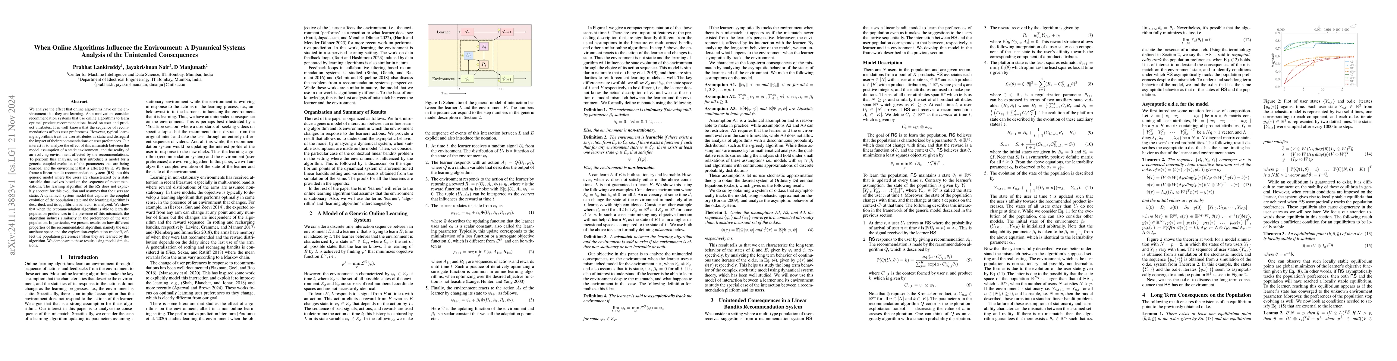 Thumbnail for When Online Algorithms Influence the Environment: A Dynamical Systems
  Analysis of the Unintended Consequences