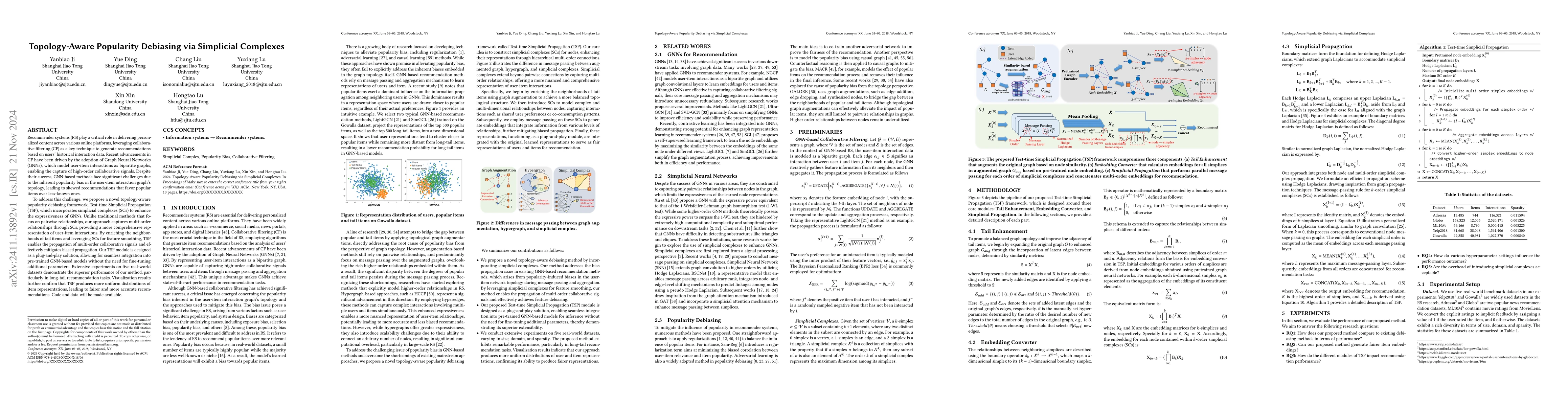 Thumbnail for Topology-Aware Popularity Debiasing via Simplicial Complexes