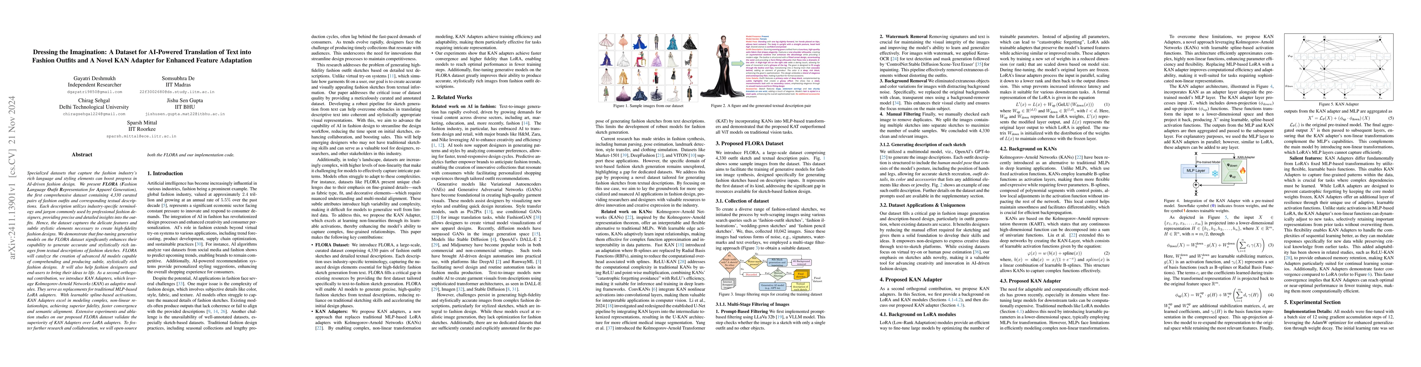 Thumbnail for Dressing the Imagination: A Dataset for AI-Powered Translation of Text
  into Fashion Outfits and A Novel KAN Adapter for Enhanced Feature Adaptation