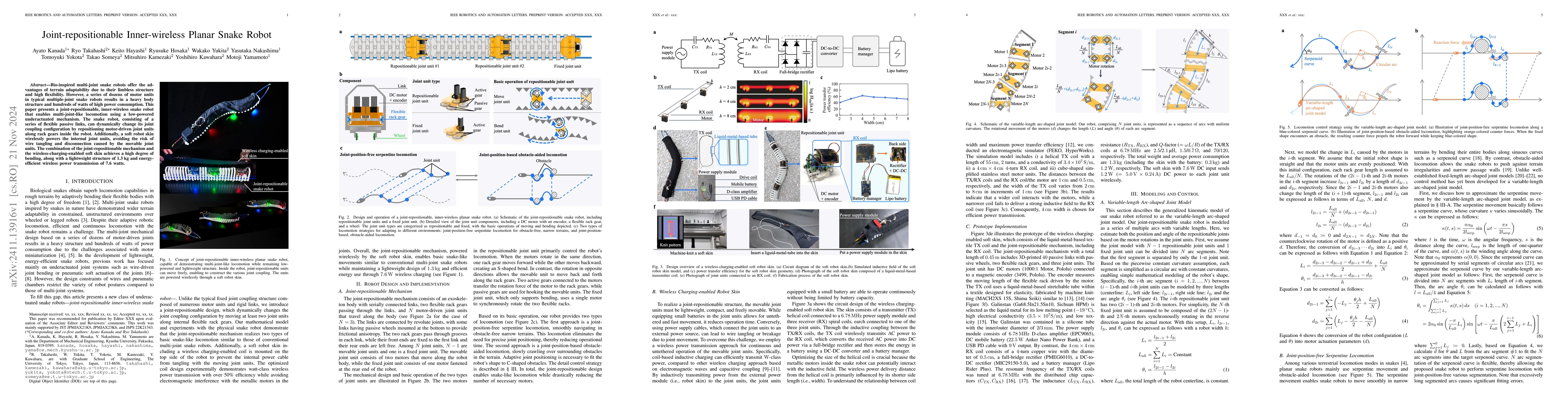 Thumbnail for Joint-repositionable Inner-wireless Planar Snake Robot