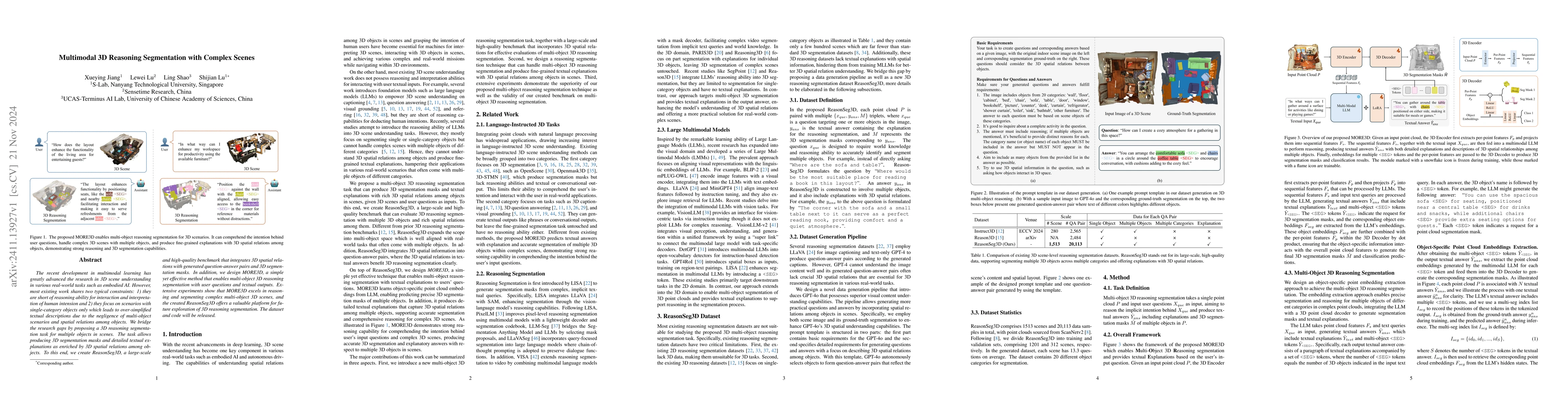 Thumbnail for Multimodal 3D Reasoning Segmentation with Complex Scenes