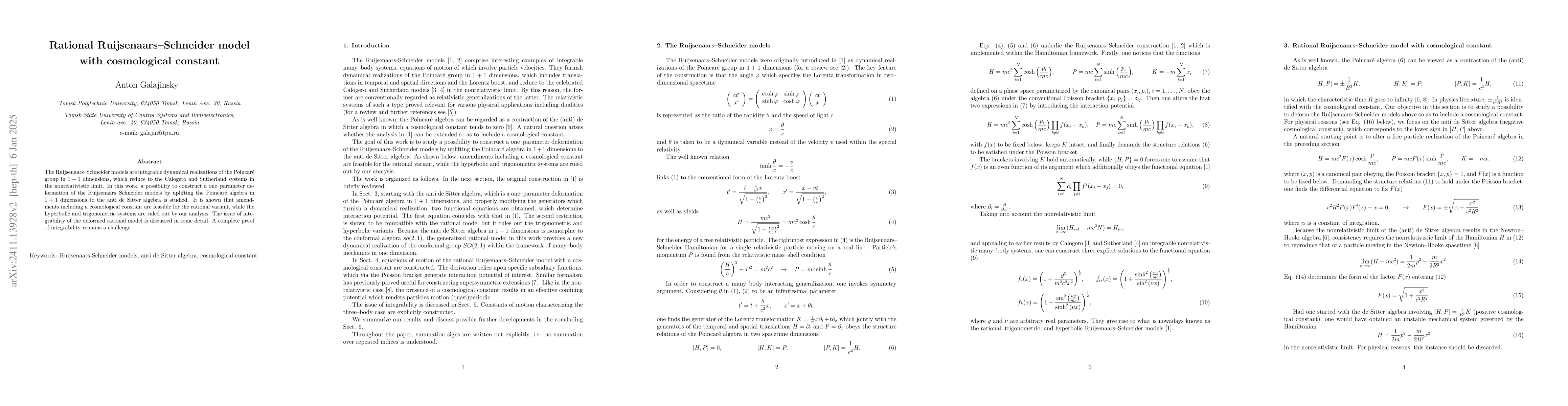 Thumbnail for Rational Ruijsenaars-Schneider model with cosmological constant
