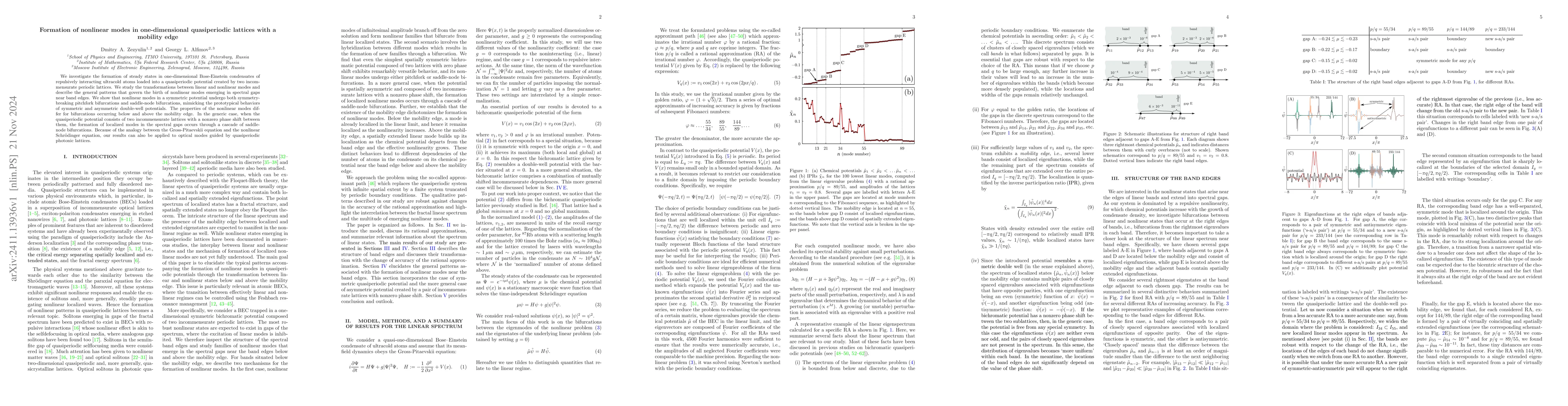 Thumbnail for Formation of nonlinear modes in one-dimensional quasiperiodic lattices
  with a mobility edge