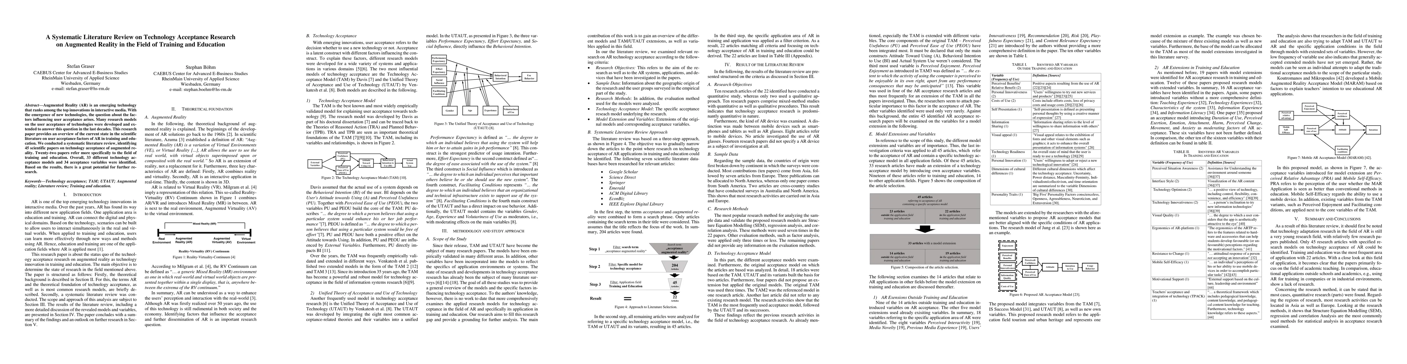 Thumbnail for A Systematic Literature Review on Technology Acceptance Research on
  Augmented Reality in the Field of Training and Education