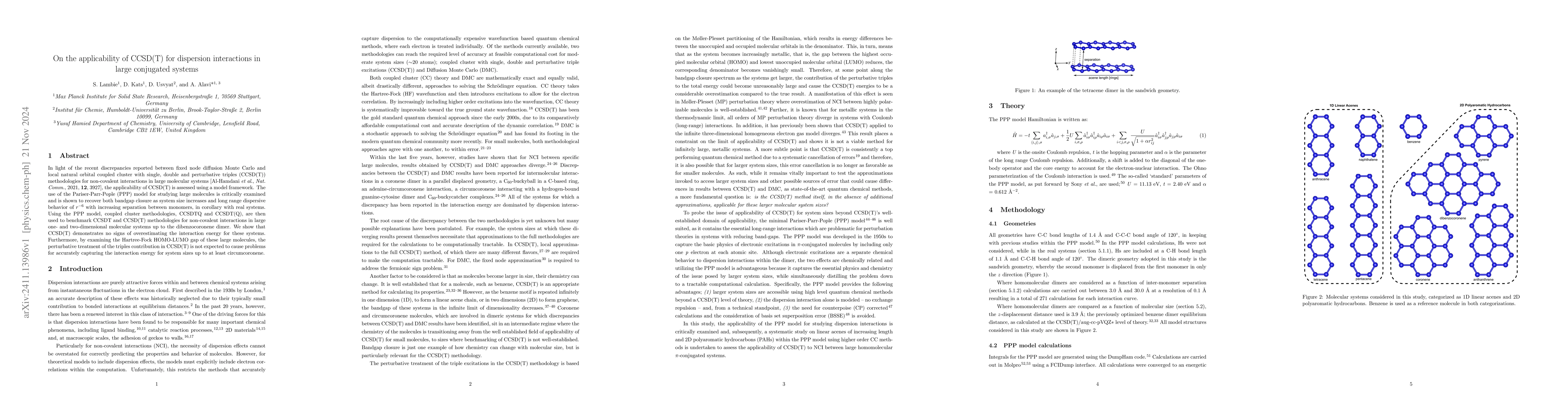 Thumbnail for On the applicability of CCSD(T) for dispersion interactions in large
  conjugated systems