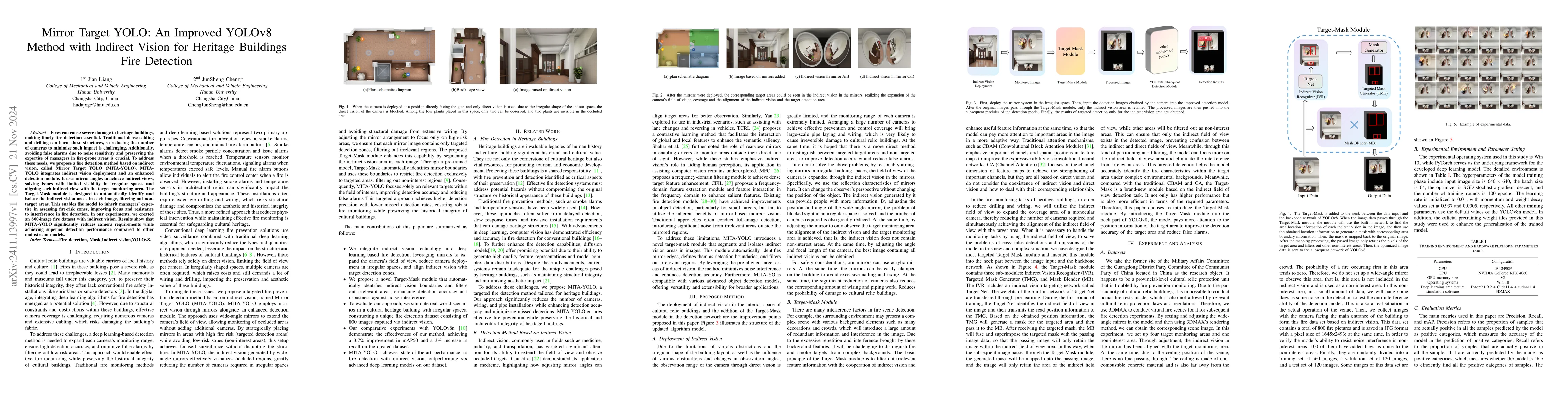 Thumbnail for Mirror Target YOLO: An Improved YOLOv8 Method with Indirect Vision for
  Heritage Buildings Fire Detection