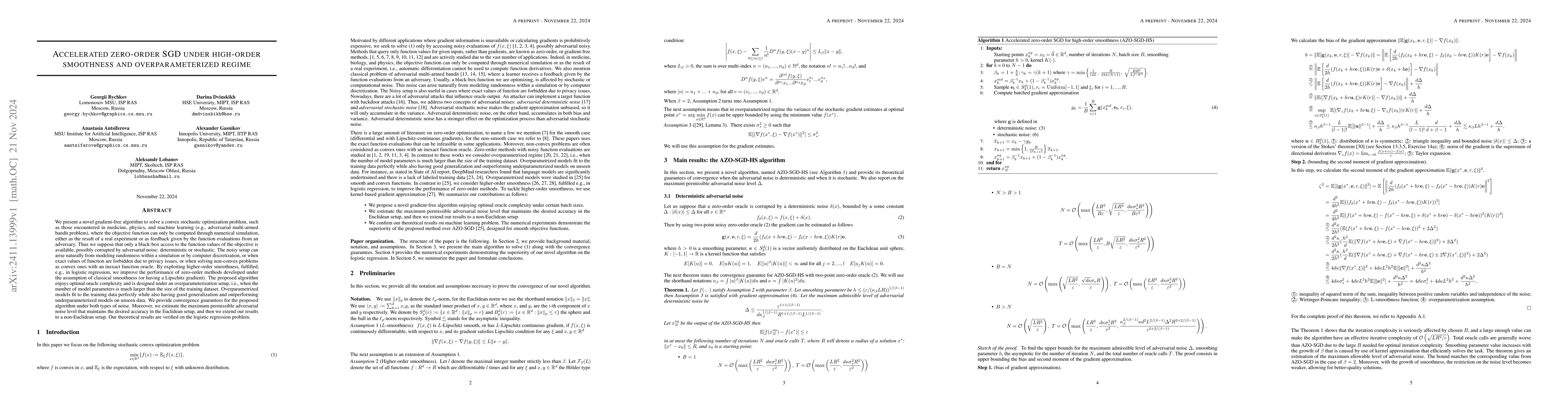 Thumbnail for Accelerated zero-order SGD under high-order smoothness and
  overparameterized regime
