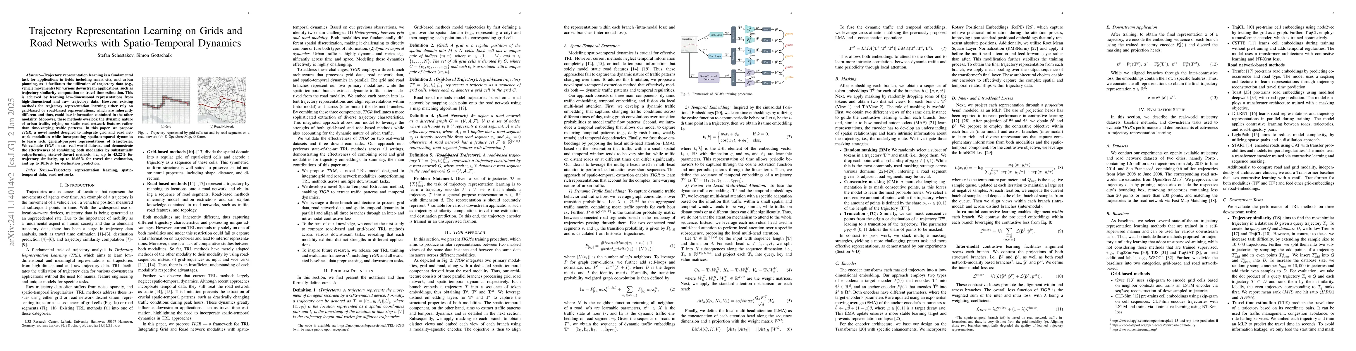 Thumbnail for Trajectory Representation Learning on Road Networks and Grids with
  Spatio-Temporal Dynamics
