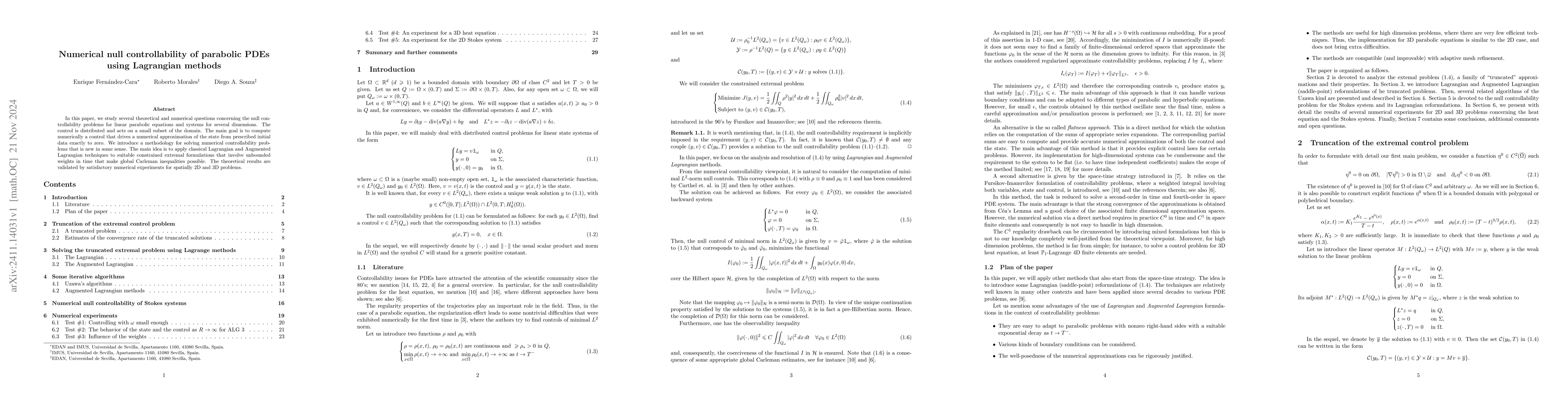 Thumbnail for Numerical null controllability of parabolic PDEs using Lagrangian
  methods