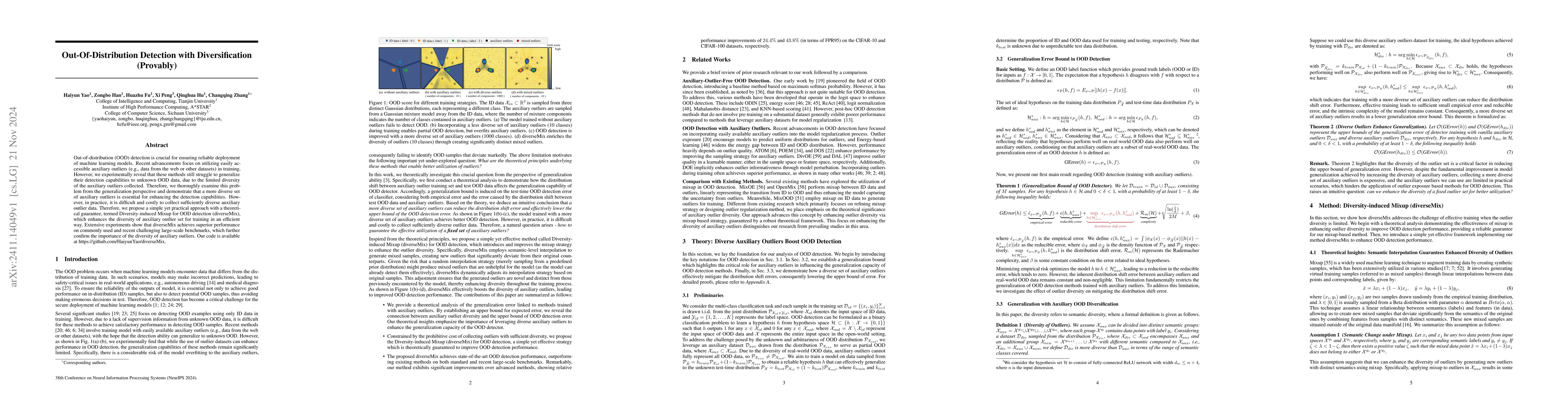 Thumbnail for Out-Of-Distribution Detection with Diversification (Provably)